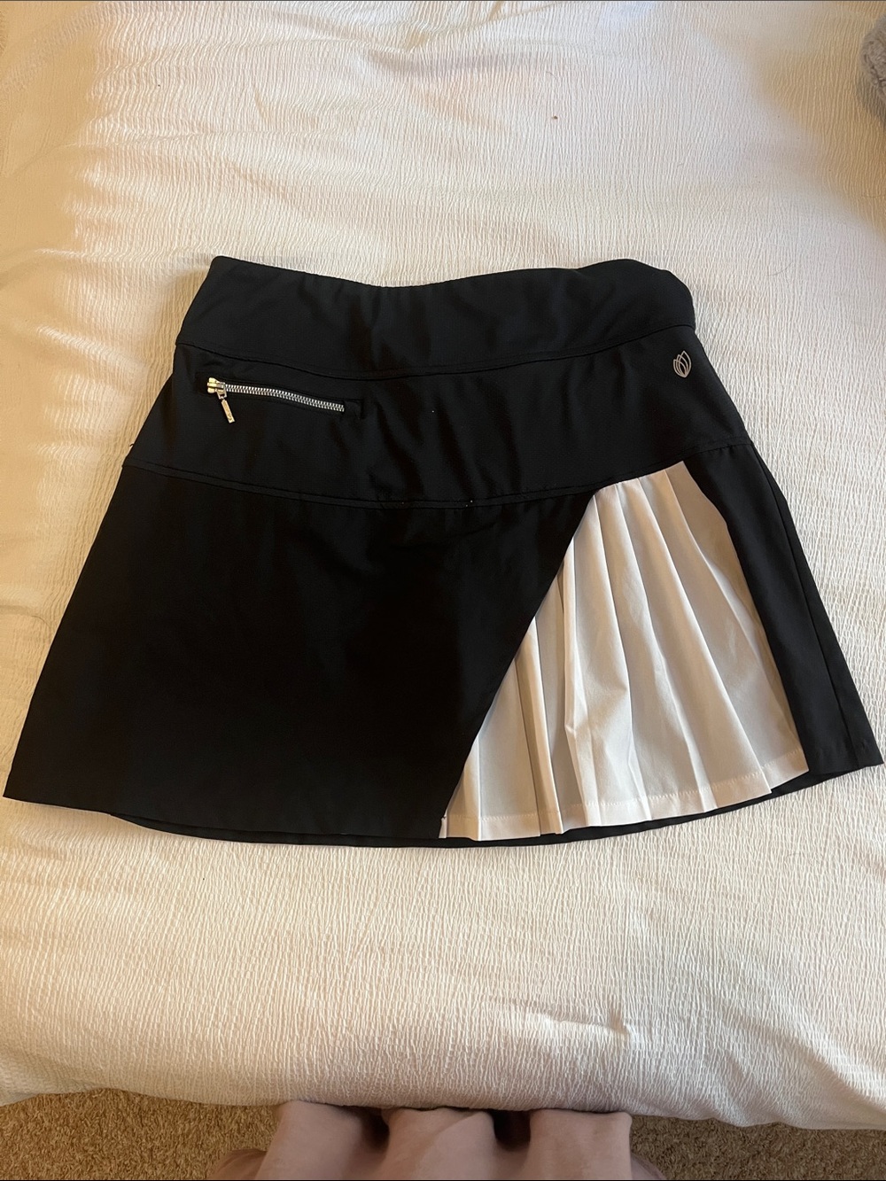 GG Blue A-Line SKORT  black with White Pleated Inset